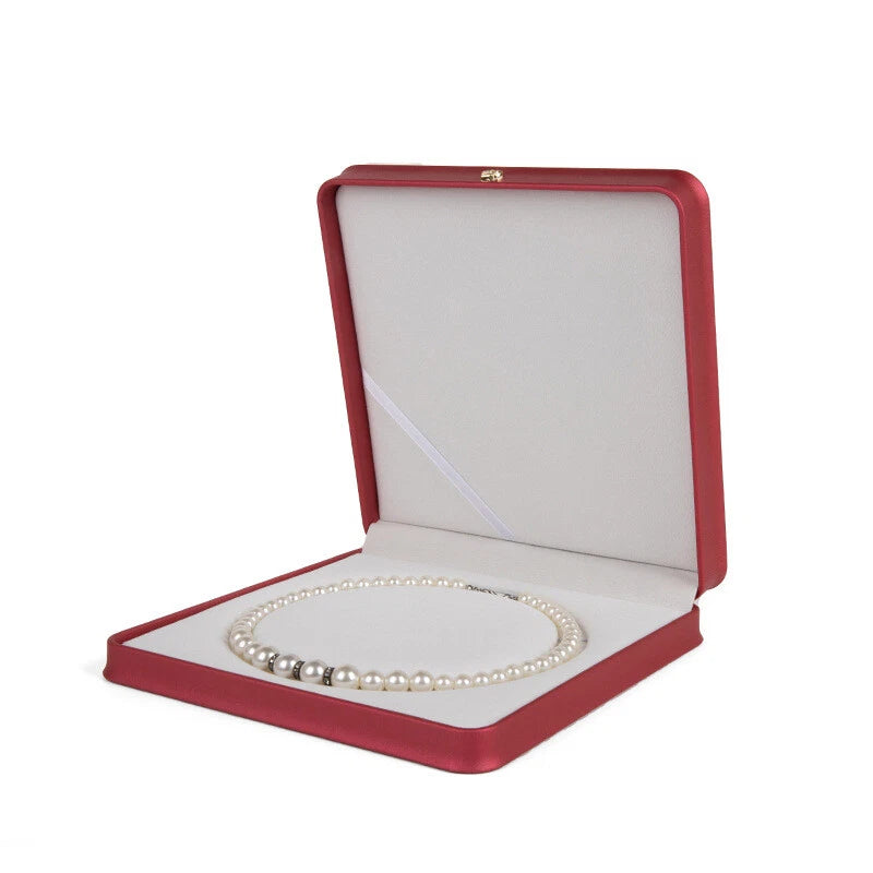 High Quality PU Leather Round Pearl Necklace Jewelry Square Gift Box | eBay