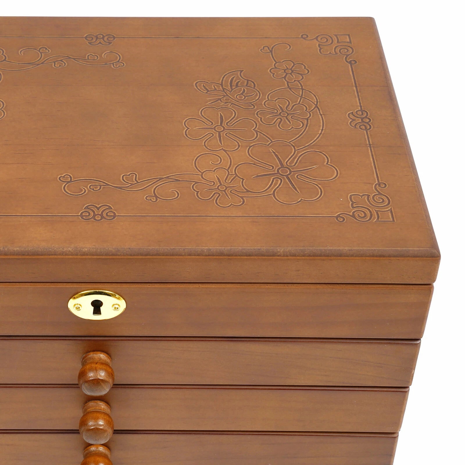 Wooden Jewelry Rings Organizer Jewelry Box Wood for Wowen 6 Layers Large Box | eBay
