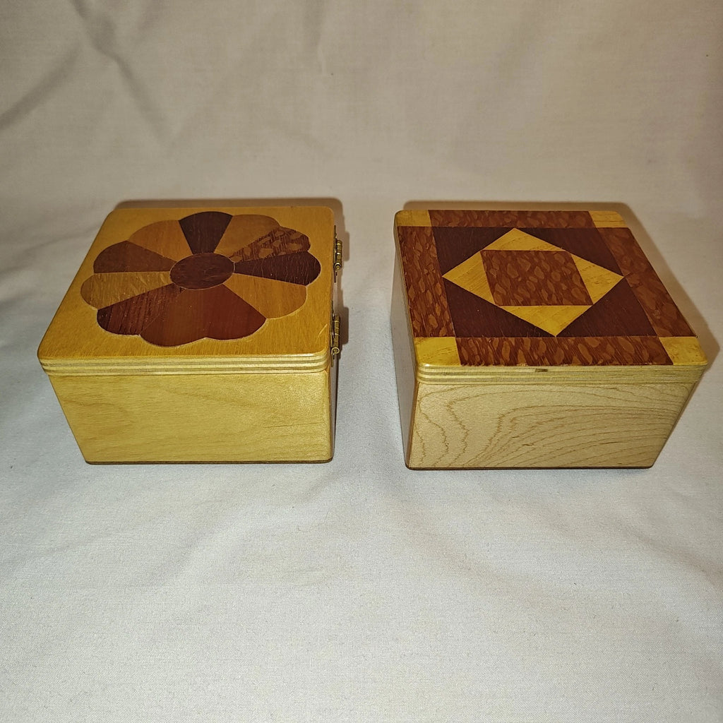 Wooden Jewelry/Keepsake Boxes With Geometric Pattern Designs | eBay