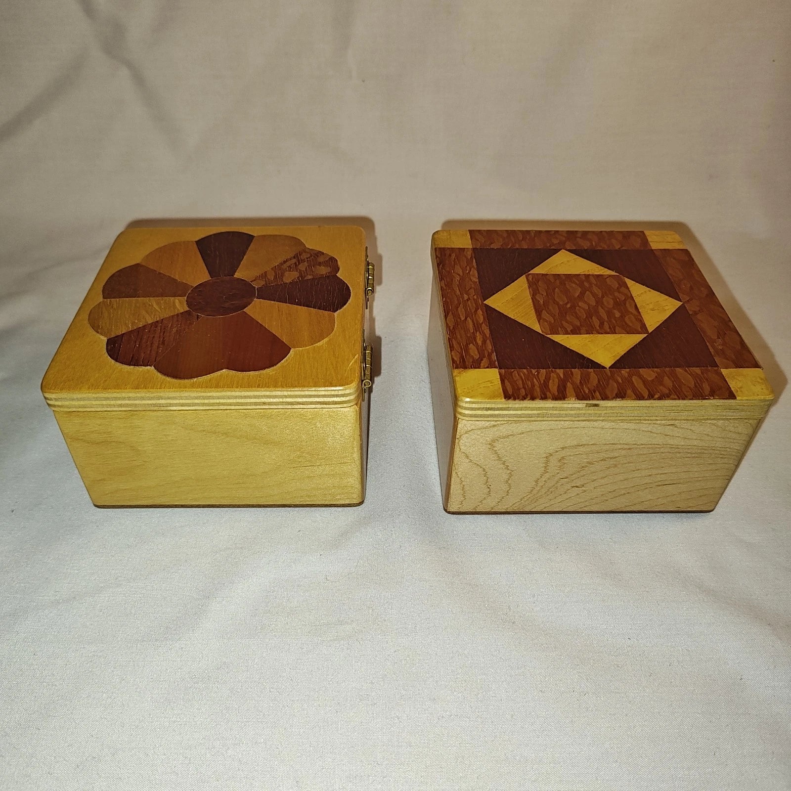 Wooden Jewelry/Keepsake Boxes With Geometric Pattern Designs | eBay