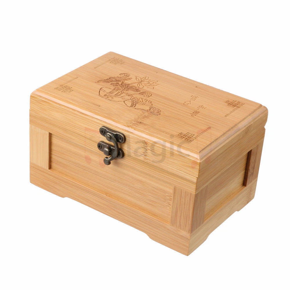 15x10x7cm Bamboo Jewelry Storage Box with Lock | eBay
