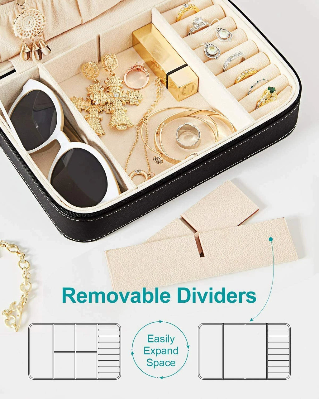 Jewelry Box for Women, Leather Jewelry Storage Box Necklace Organizer & Earring | eBay