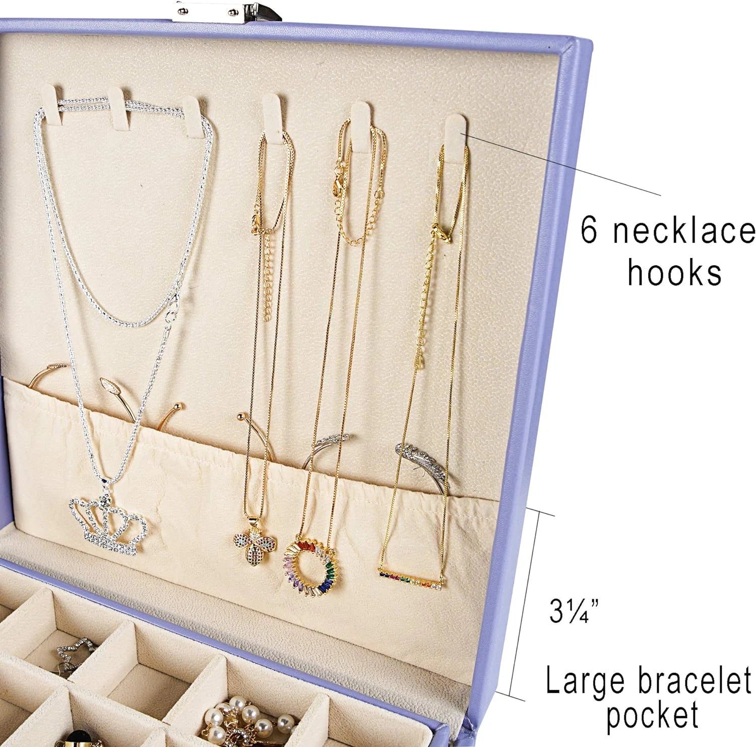 Earring Organizer Classic Jewelry Box 50 Slots Double Layer Storage Case Purple | eBay