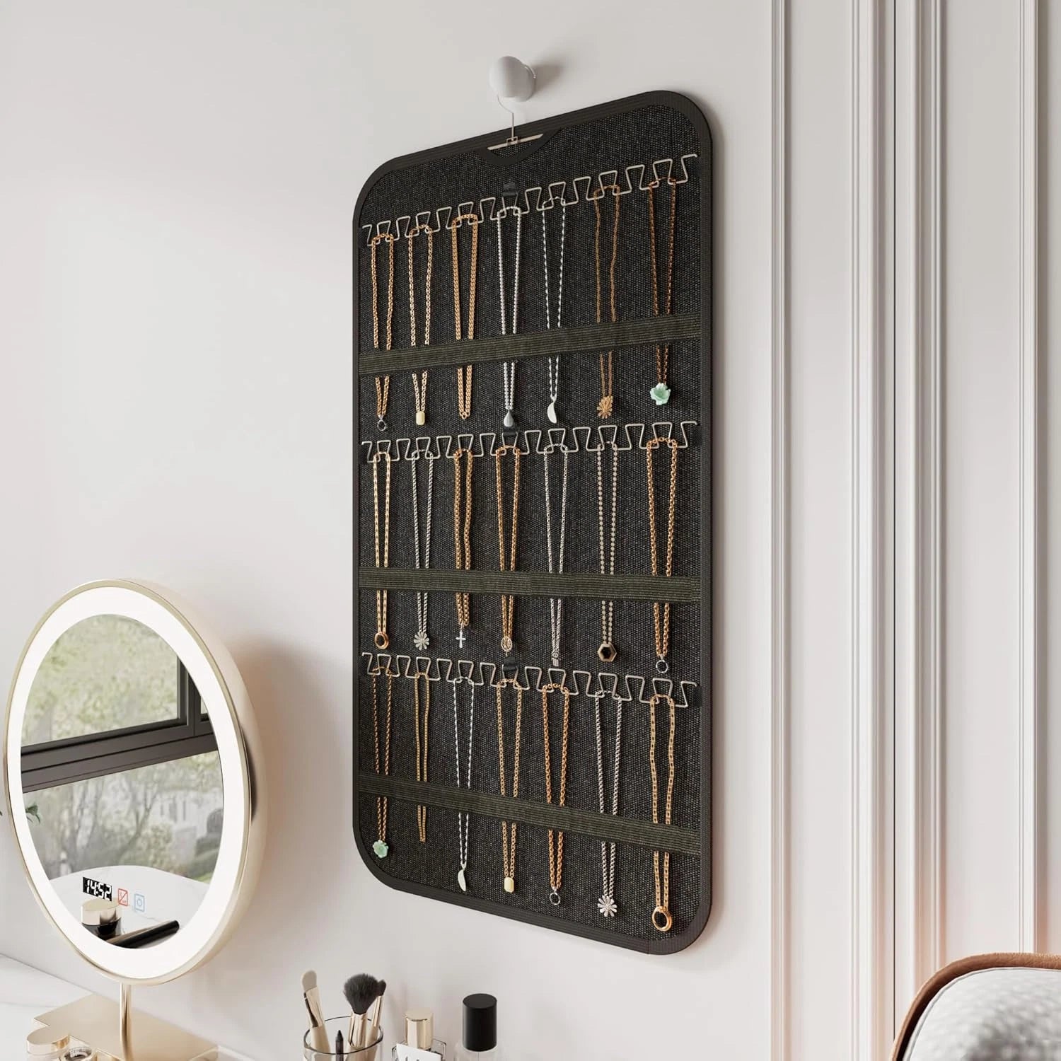 Hanging Jewelry Organizer Storage, 40 Pockets 36 Hooks Necklace Earring Necklace | eBay