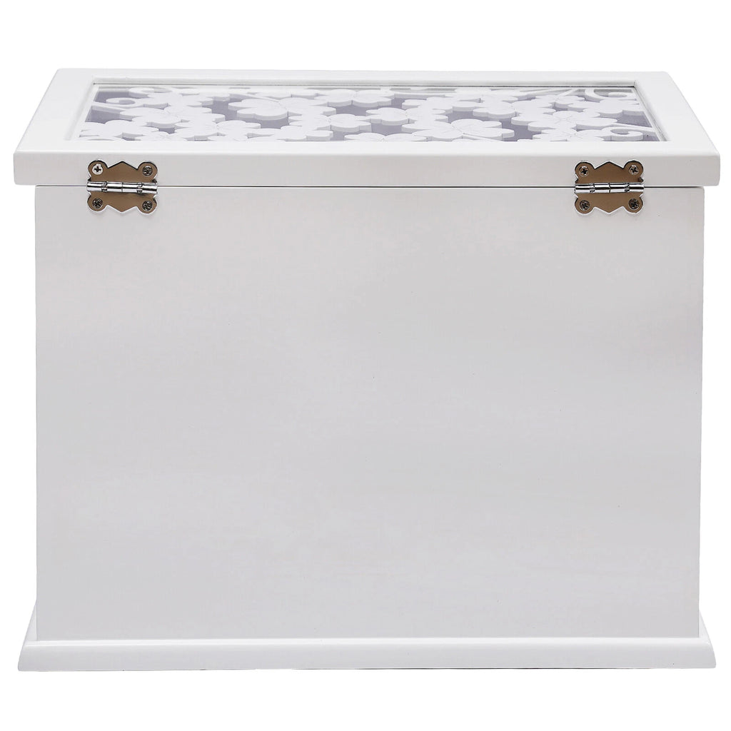 6-Layer Jewelry Boxes Ring Necklace Storage Large-Capacity Wooden Box Case White | eBay