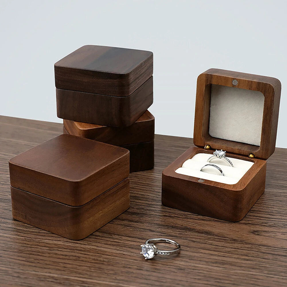 Wooden Engagement Ring Box for Proposal Wedding Pictures or Gift, Minimalist #F | eBay
