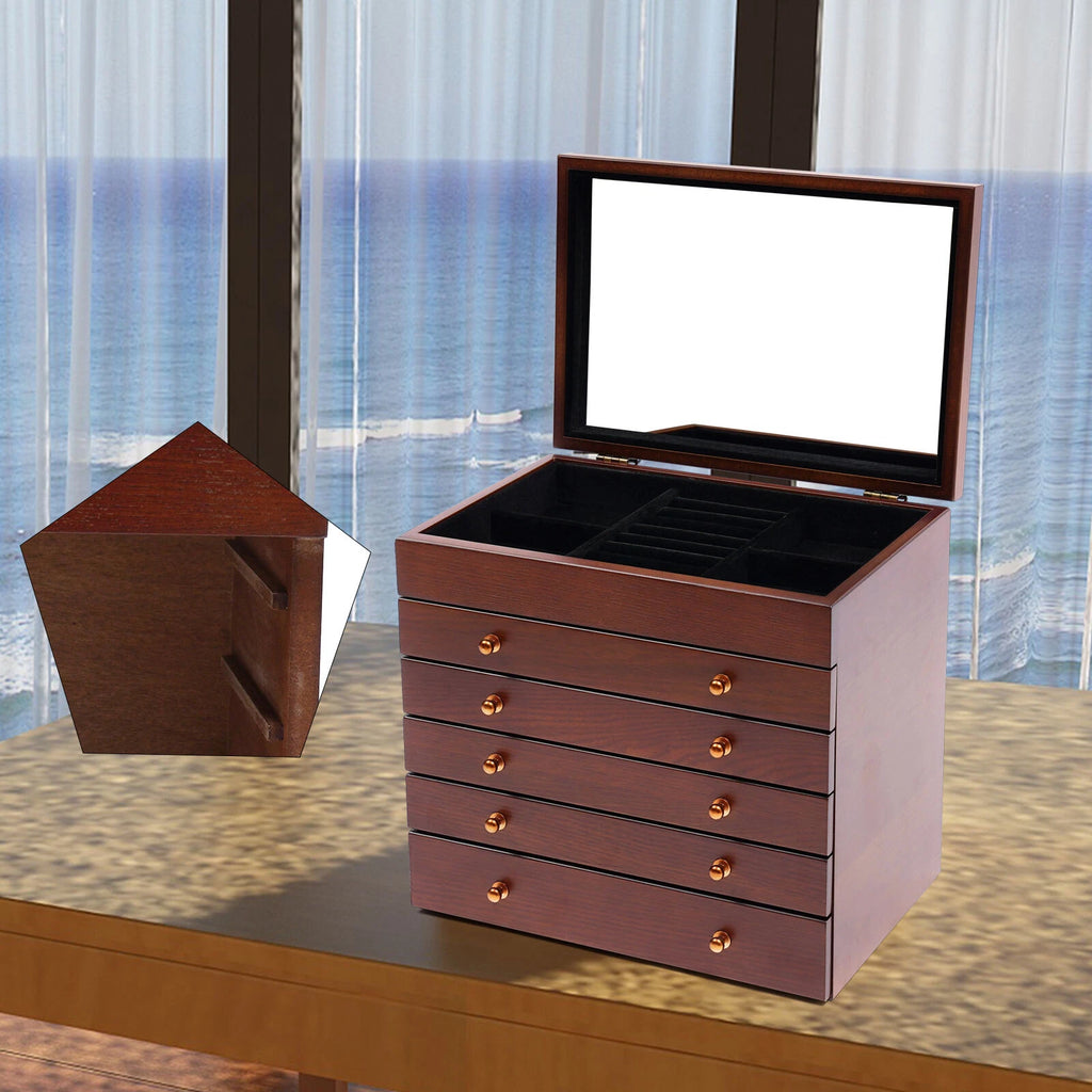 Wooden Jewelry Case Necklace Watches Storage Box or Earrings Rings Bracelet | eBay