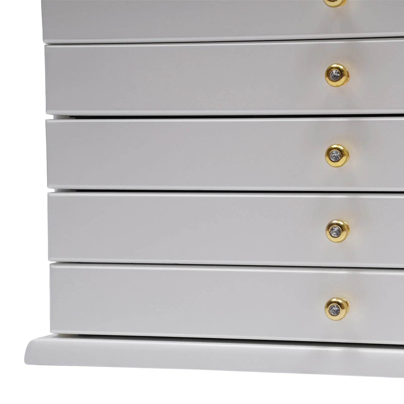 6-Layer Jewelry Boxes Ring Necklace Storage Large-Capacity Wooden Box Case White | eBay