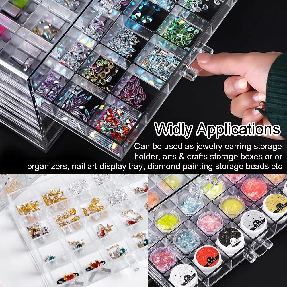 Earring Storage Box Organizer Acrylic Jewelry Storage Box Holder 5 Drawers Tr... | eBay