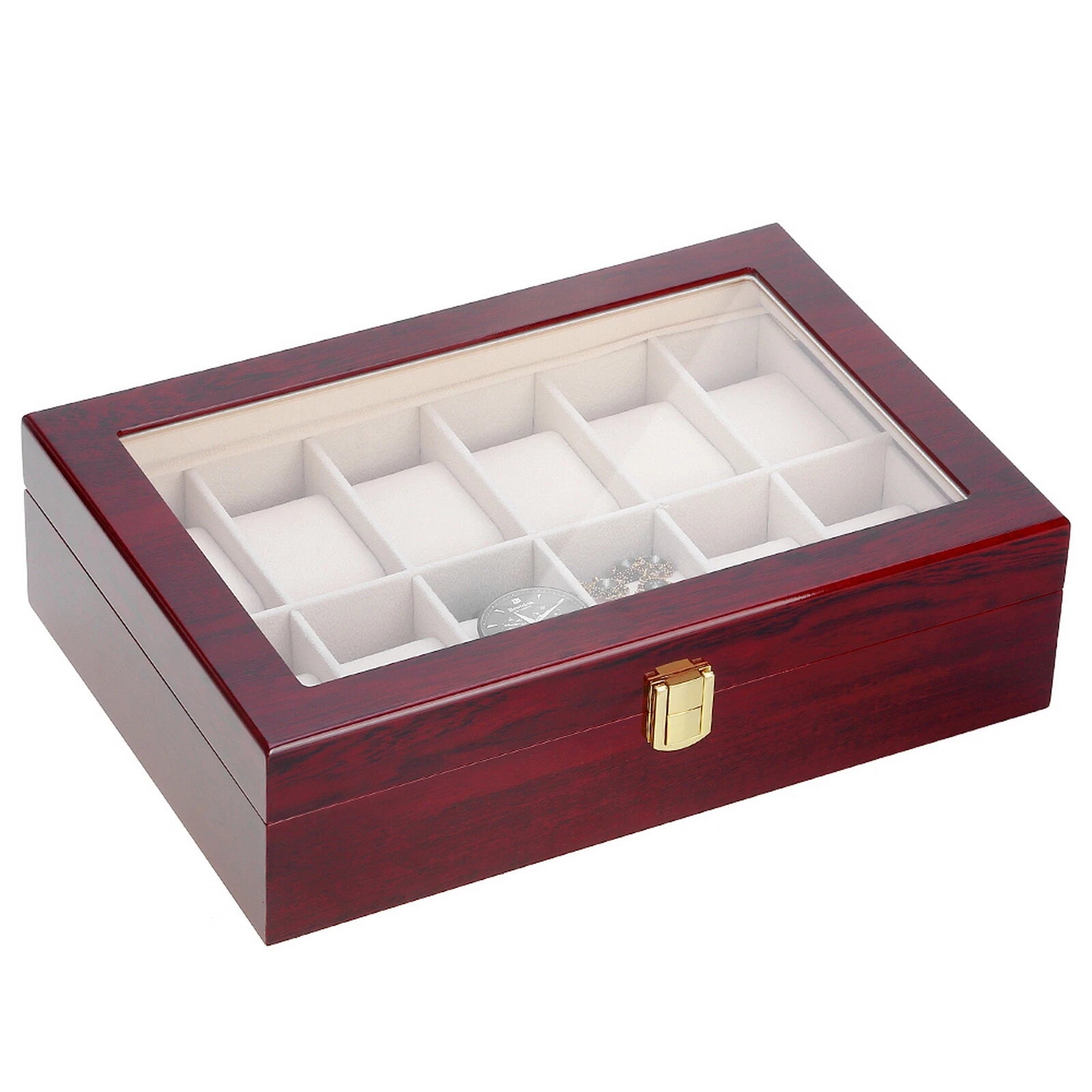 12 Slots Man Wooden Watch Display Box Jewelry Storage Organizer Case Holder Gift | eBay
