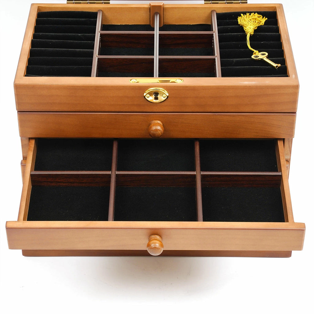 Wooden Jewelry Rings Organizer Jewelry Box Wood for Wowen 6 Layers Large Box | eBay