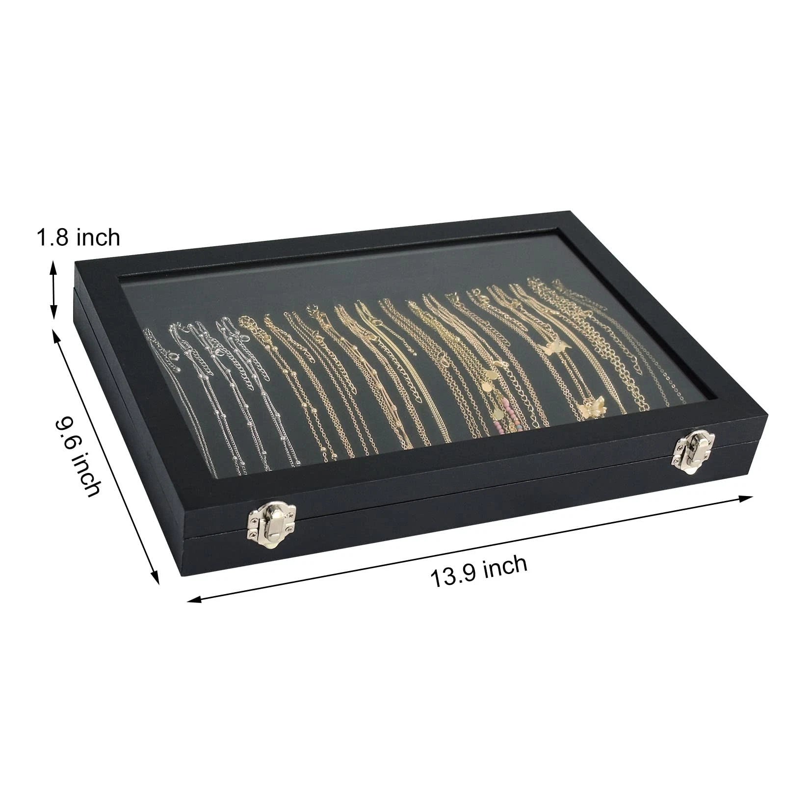 Premium Necklace Organizer Box - 20 Hooks Jewelry Tray with Transparent Lid | eBay