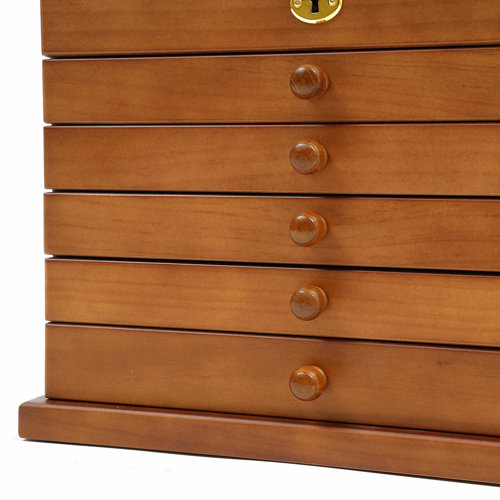 Wooden Jewelry Rings Organizer Jewelry Box Wood for Wowen 6 Layers Large Box | eBay