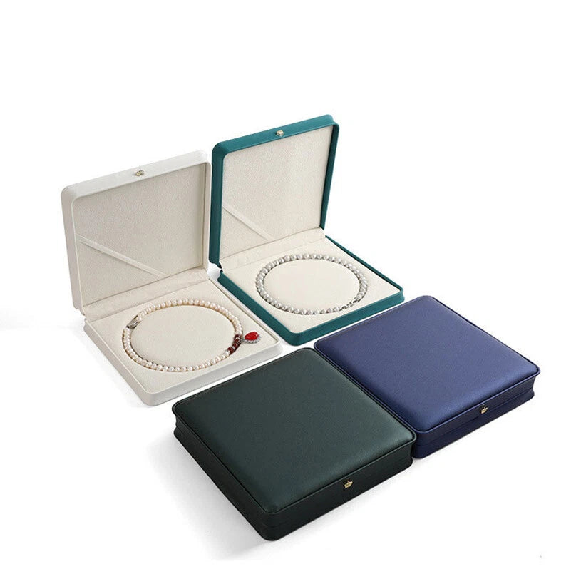High Quality PU Leather Round Pearl Necklace Jewelry Square Gift Box | eBay
