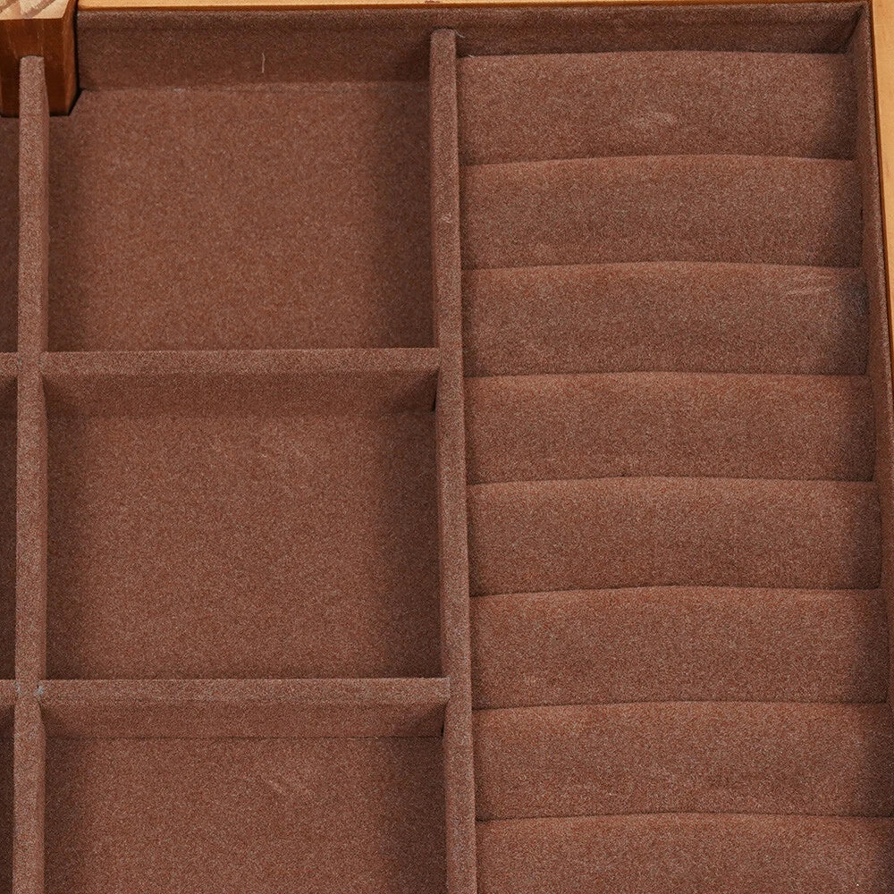 Wooden Jewelry Box 3-tier Lockable Jewelry Organizer Vintage Style Storage Box | eBay