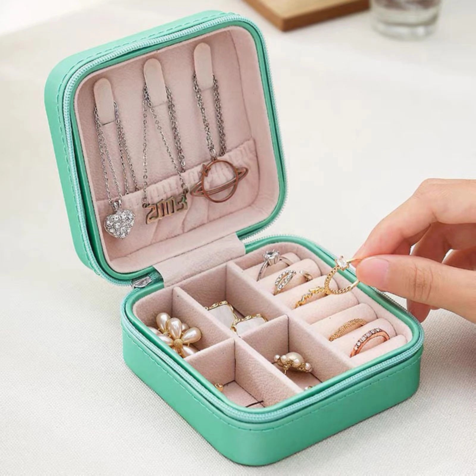 Jewelry Box Jewelries Storage Case PU Leather Organizer For Necklace Ear | eBay