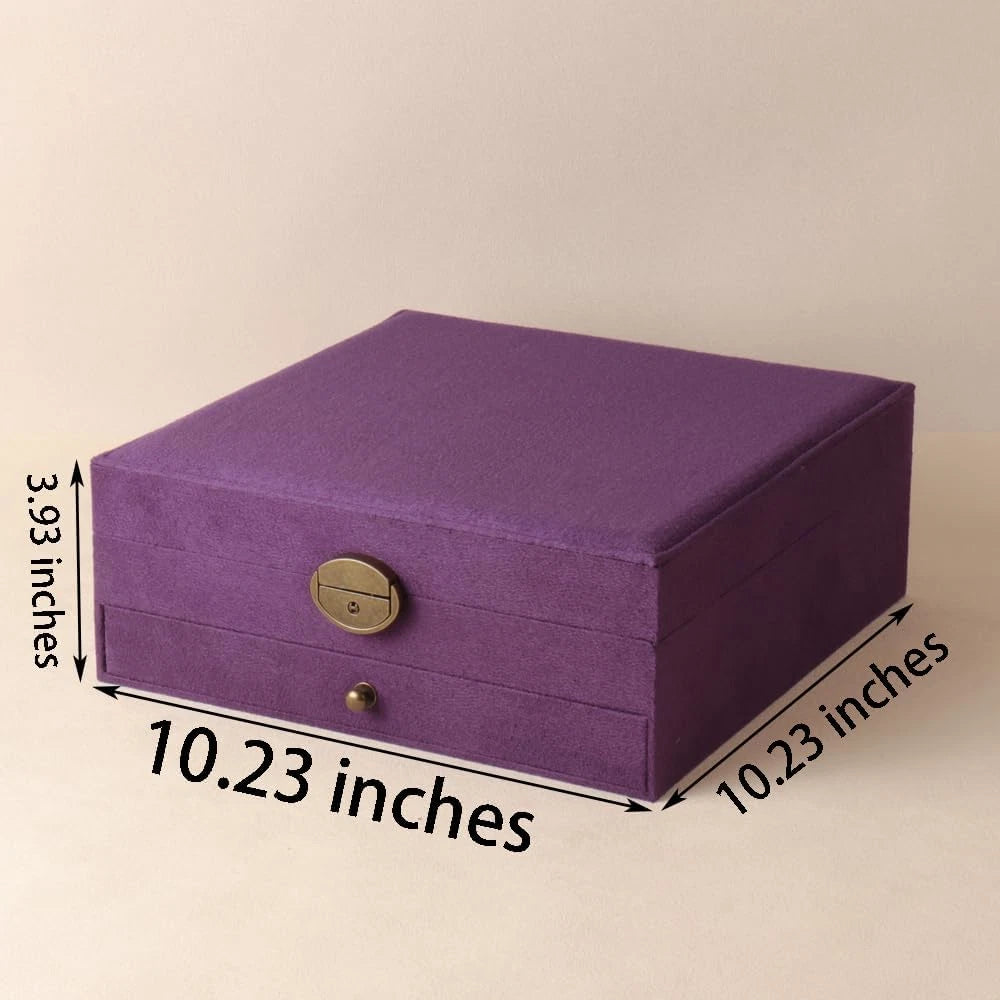 Women Jewelry Box Lockable 3 Layers Large Jewelry Organizer Storage Case for Ear | eBay