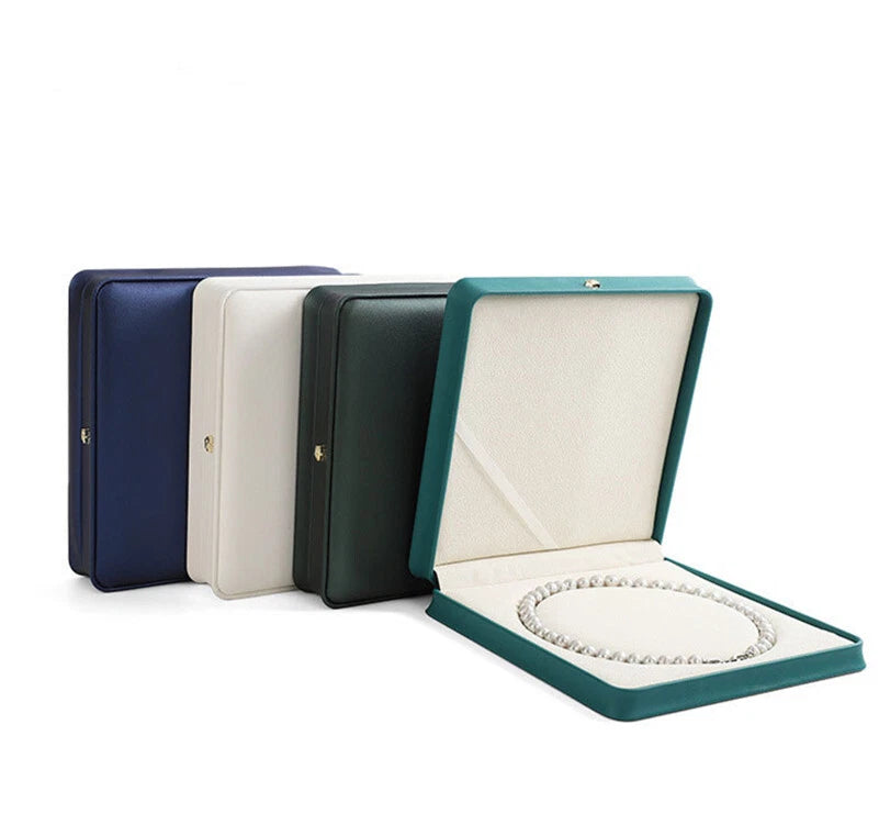 High Quality PU Leather Round Pearl Necklace Jewelry Square Gift Box | eBay