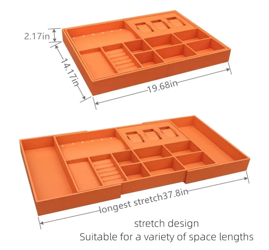 Luxury Leather Jewelry Box Organizer - Orange | eBay
