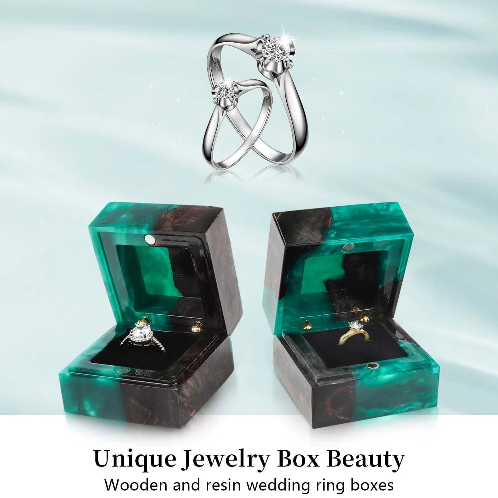 Wedding Ring Box, Engagement Ring Box with Single Slot Handcrafted Stabilized... | eBay