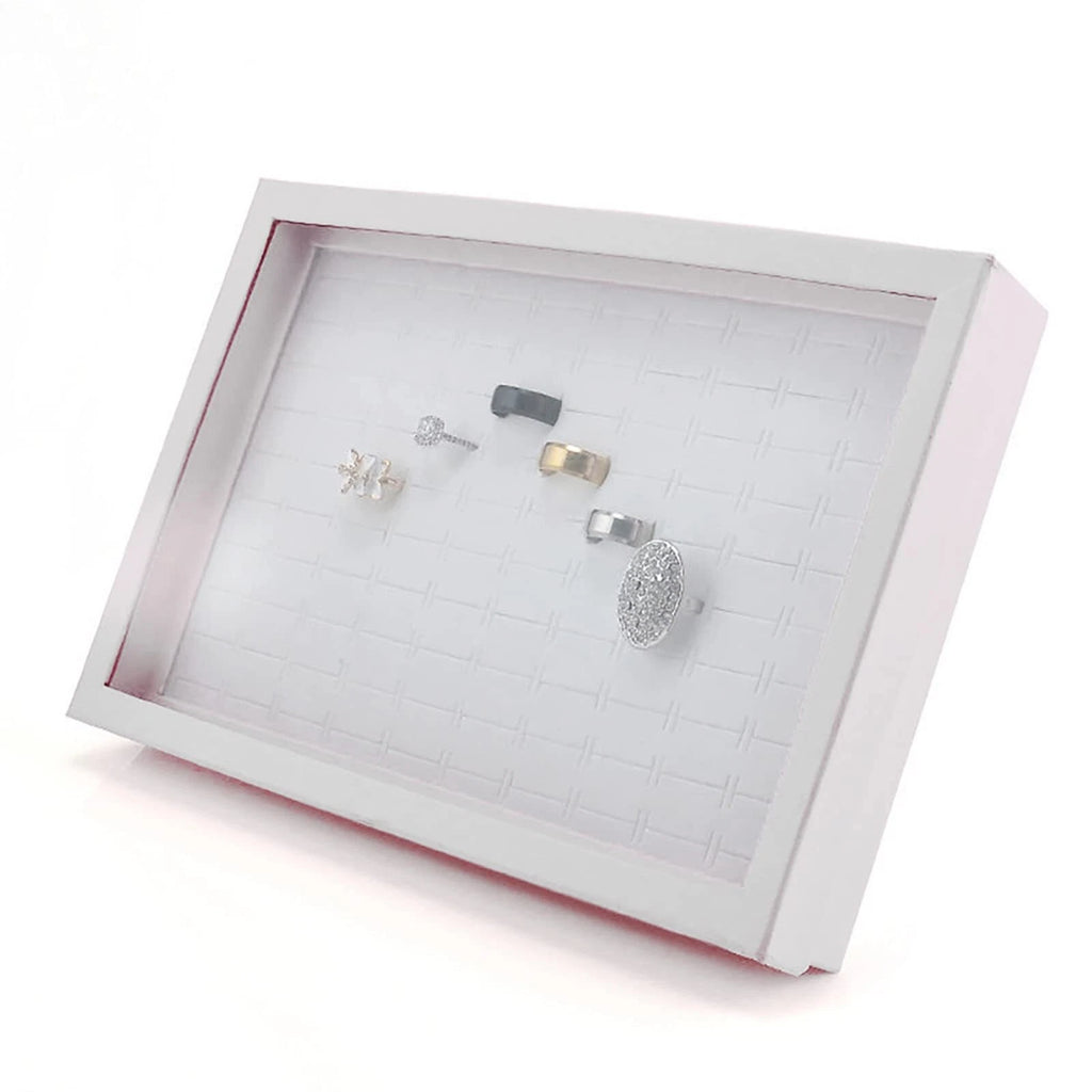 Jewelry Rings Display Tray Velvet 100 Slot Case Box Jewelry Storage Box White | eBay