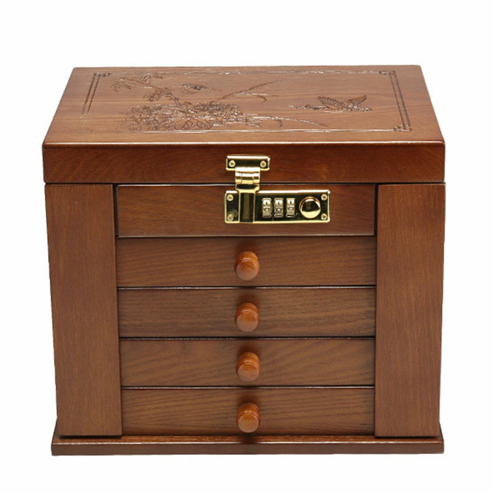 Jewelry cabinet Wooden Jewelry Case with mirror Utility Storage Box Armoire 5" | eBay