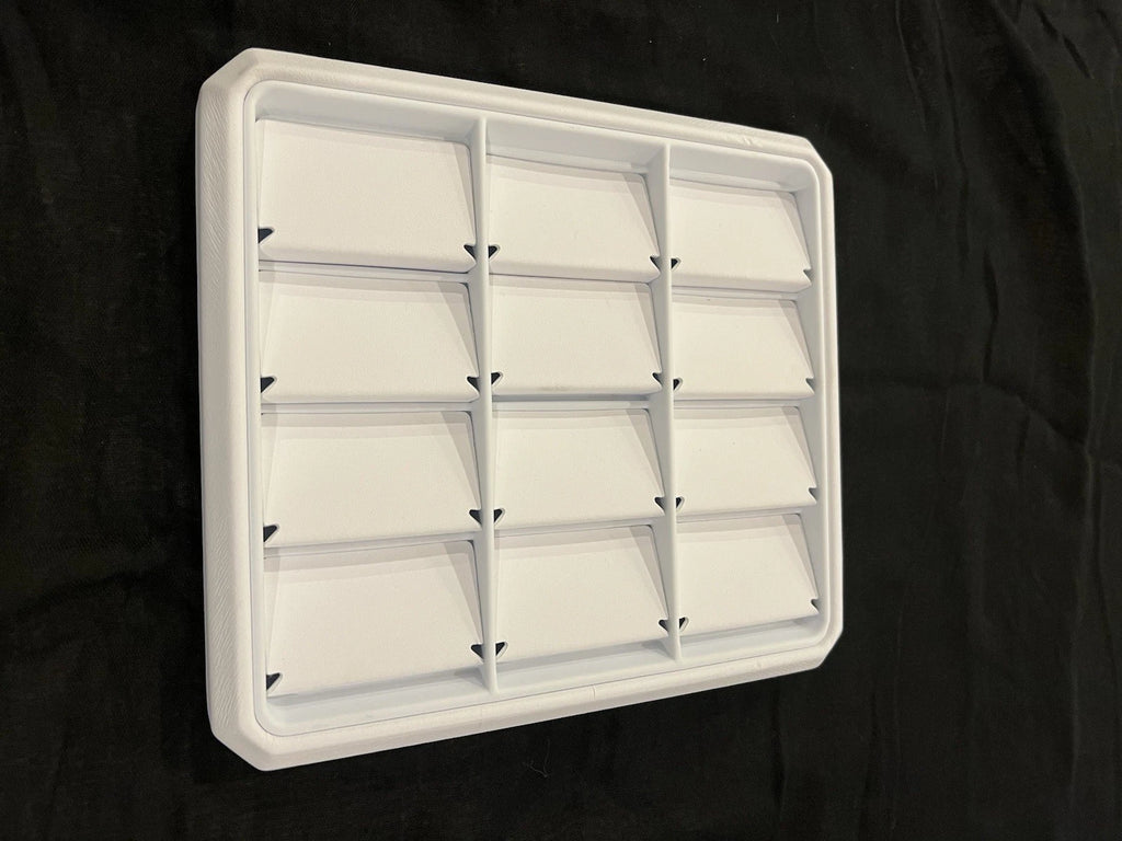 White Leather Jewelry Display Stand Tray 12 Grids Pendant Earrings Necklace | eBay