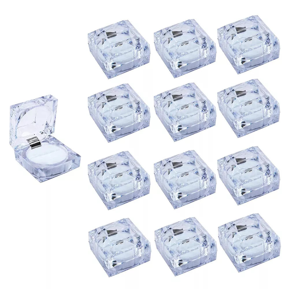 Clear Crystal Ring Gift Boxes Earrings Jewelry Storage White Box 12 Pcs | eBay