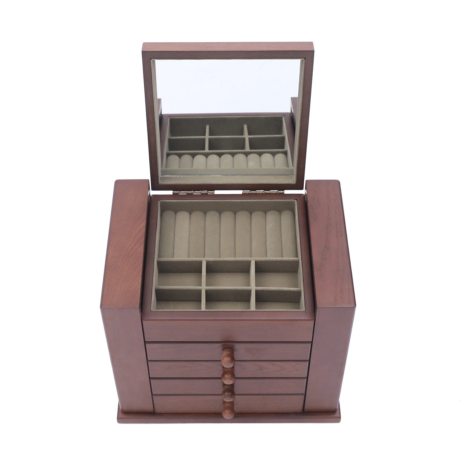 5 Layers Case 4 Drawer Vintage Large Jewelry Organizer Wooden Storage Boxes | eBay
