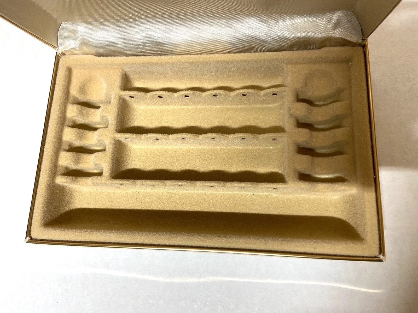 Tan Velvet Covered Jewelry Trinket Travel Box Organizer -7" wide | eBay