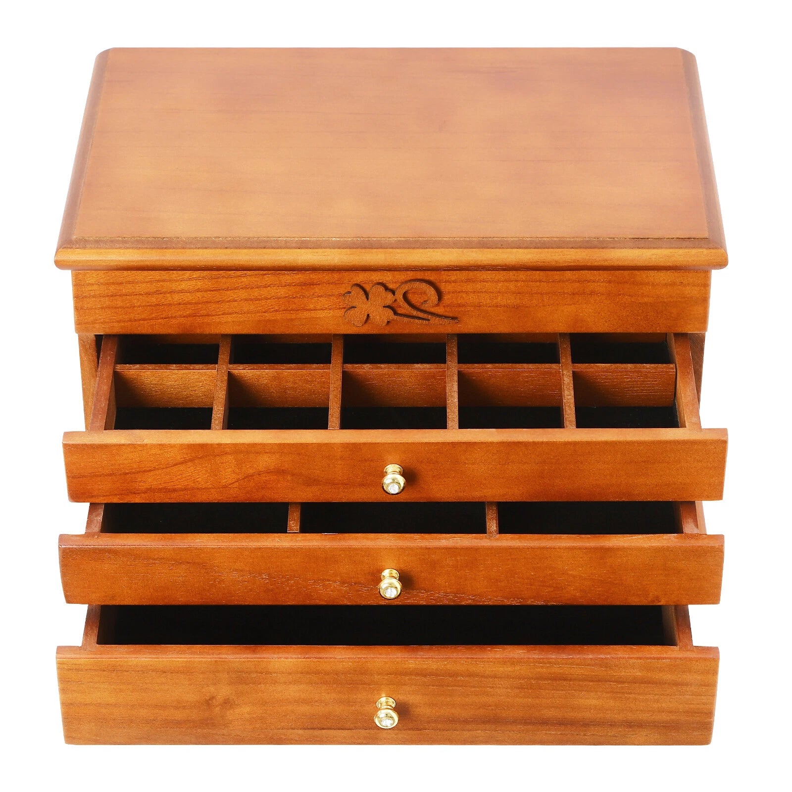 Vintage 4 Layers Jewelry Box Wooden Pack Storage Organizer Case Whith 4 Drawers | eBay