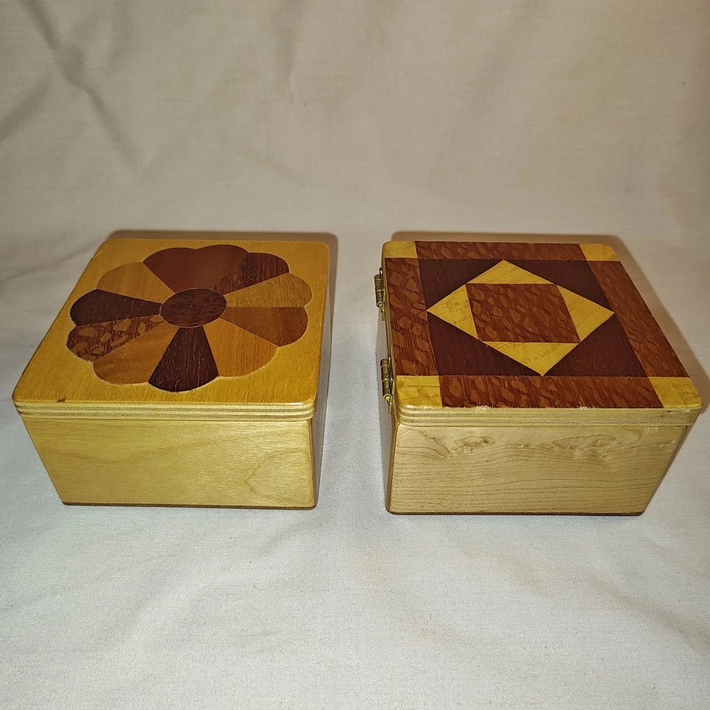 Wooden Jewelry/Keepsake Boxes With Geometric Pattern Designs | eBay