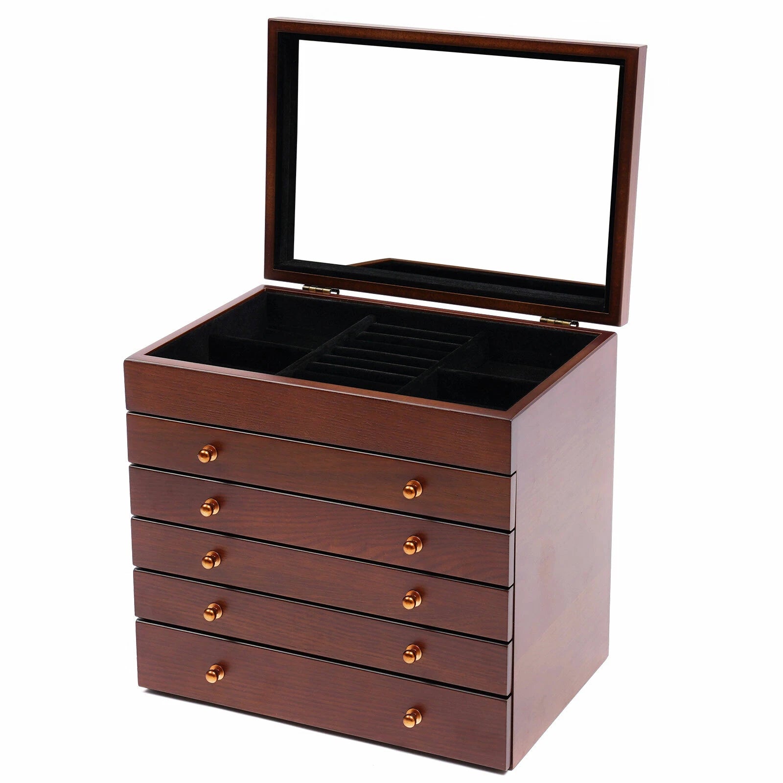 Wooden Jewelry Case Necklace Watches Storage Box or Earrings Rings Bracelet | eBay