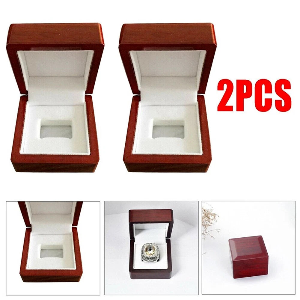 Single Hole Ring Display Box Wooden Collection Case Storage Holder Gifts 2PACK | eBay