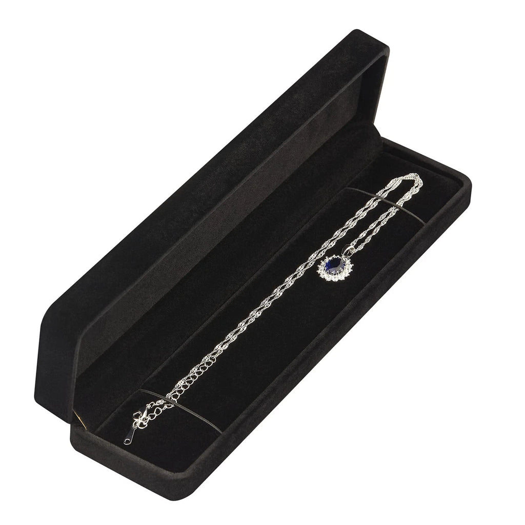 2 Pcs Long Velvet Jewelry Chain Necklace Gift Box Bracelet Storage Case | eBay
