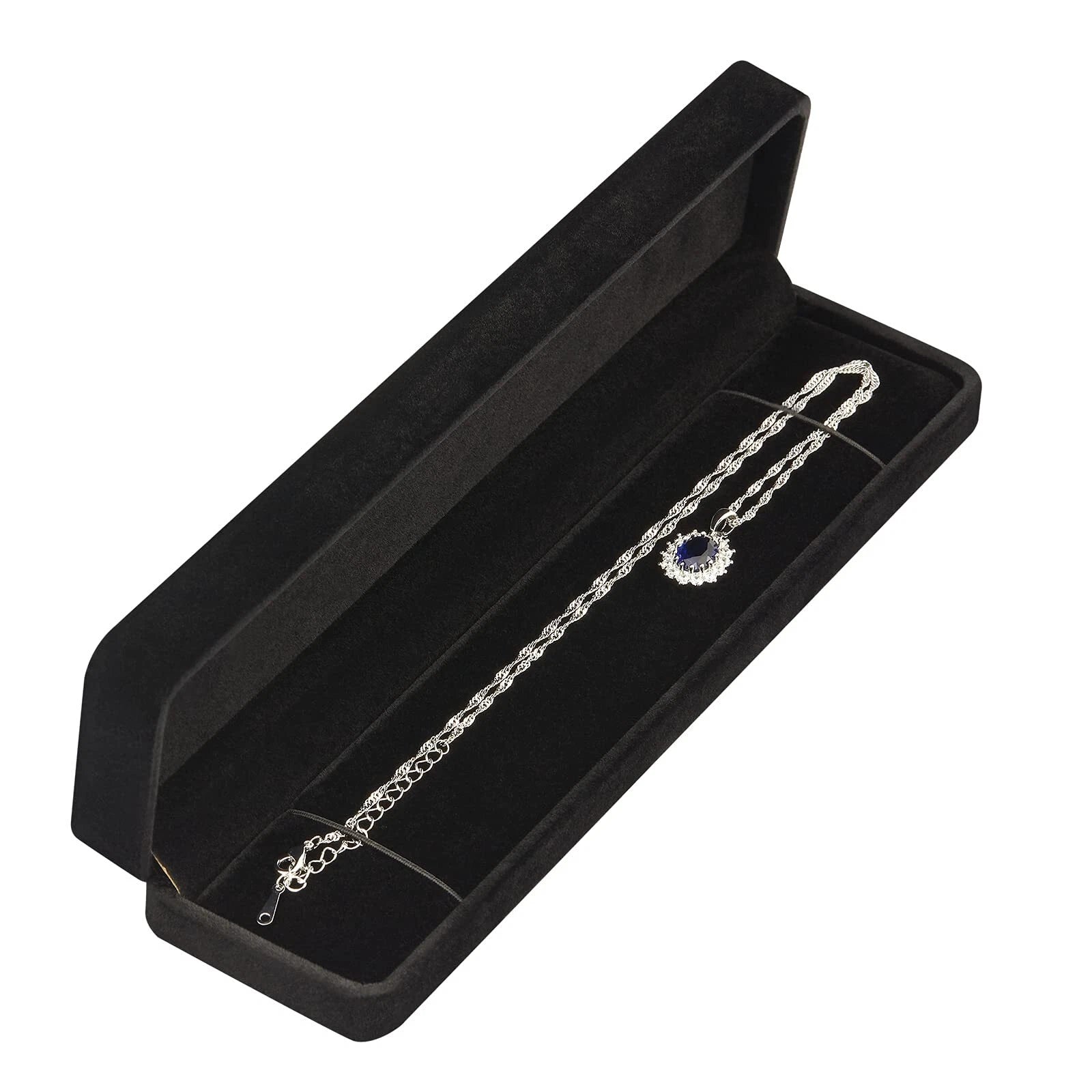 2 Pcs Long Velvet Jewelry Chain Necklace Gift Box Bracelet Storage Case | eBay