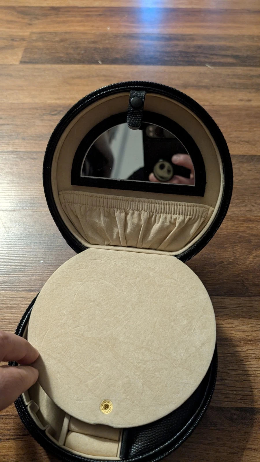 Jewelry Case Storage Box Black Faux Crock w/ Mirror (Minor Defect See Pictures) | eBay