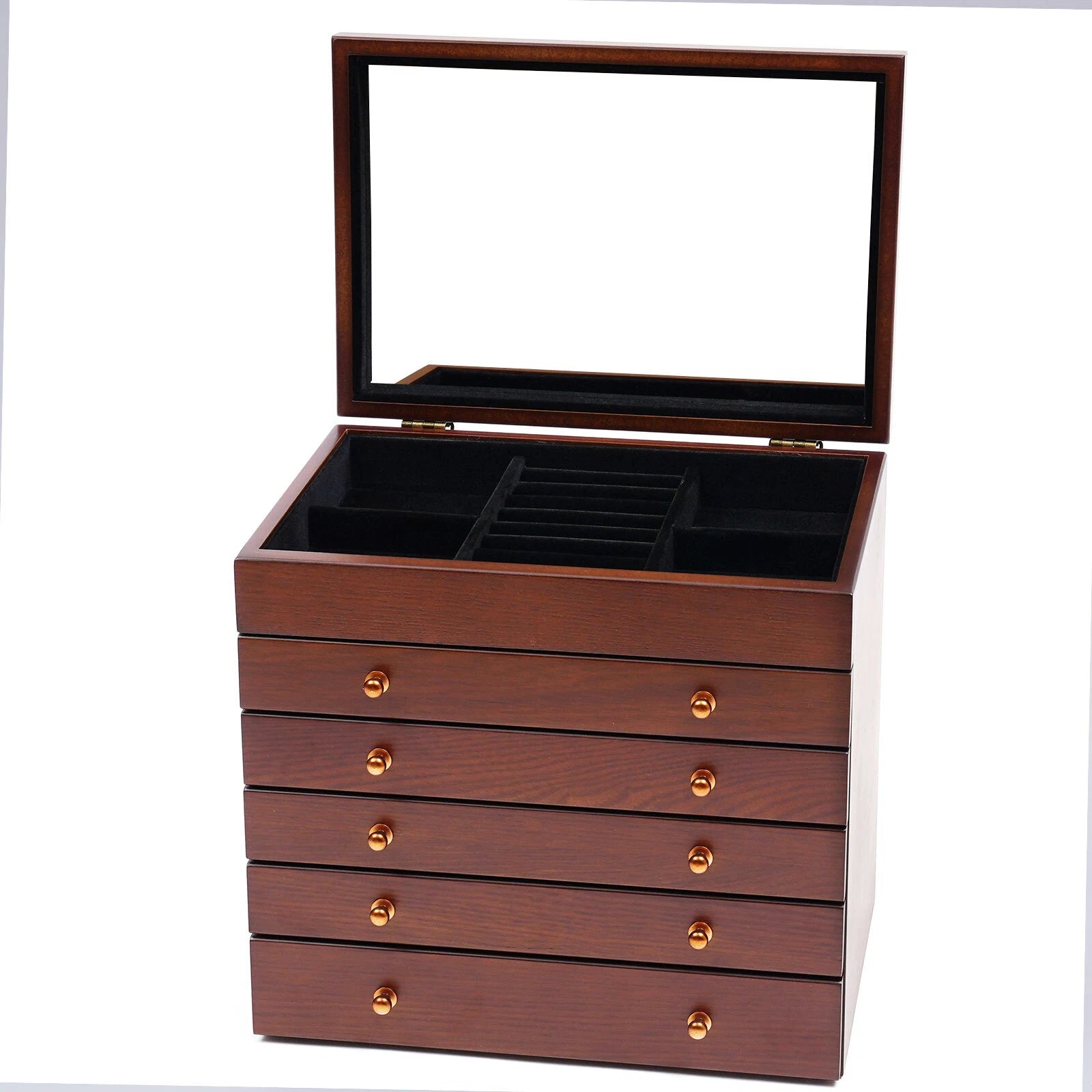 Wooden Jewelry Case Necklace Watches Storage Box or Earrings Rings Bracelet | eBay