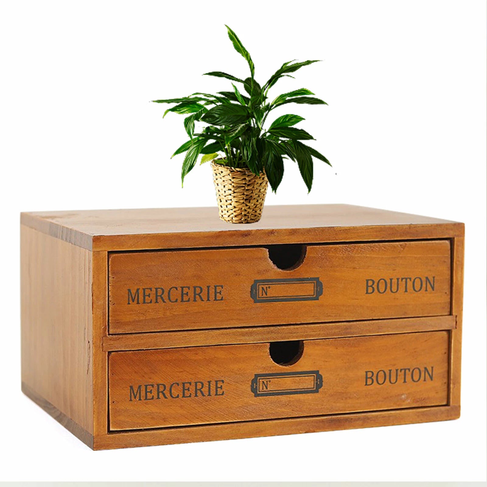 Vintage Wood Jewelry Organizer Storage Box w/ Drawers Cosmetic Cabinet 2-Layer | eBay