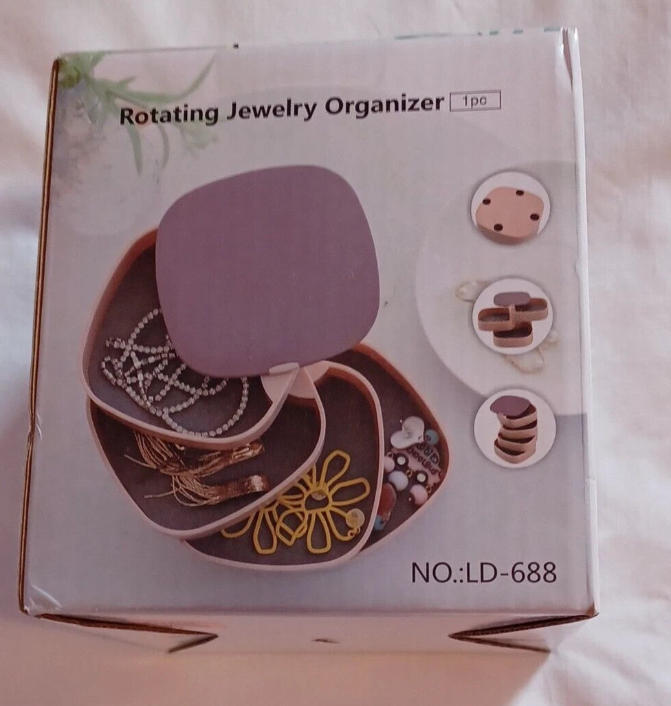 Jewelry Storage Box with Mirror Womens Organizer 4-Layer Small | eBay
