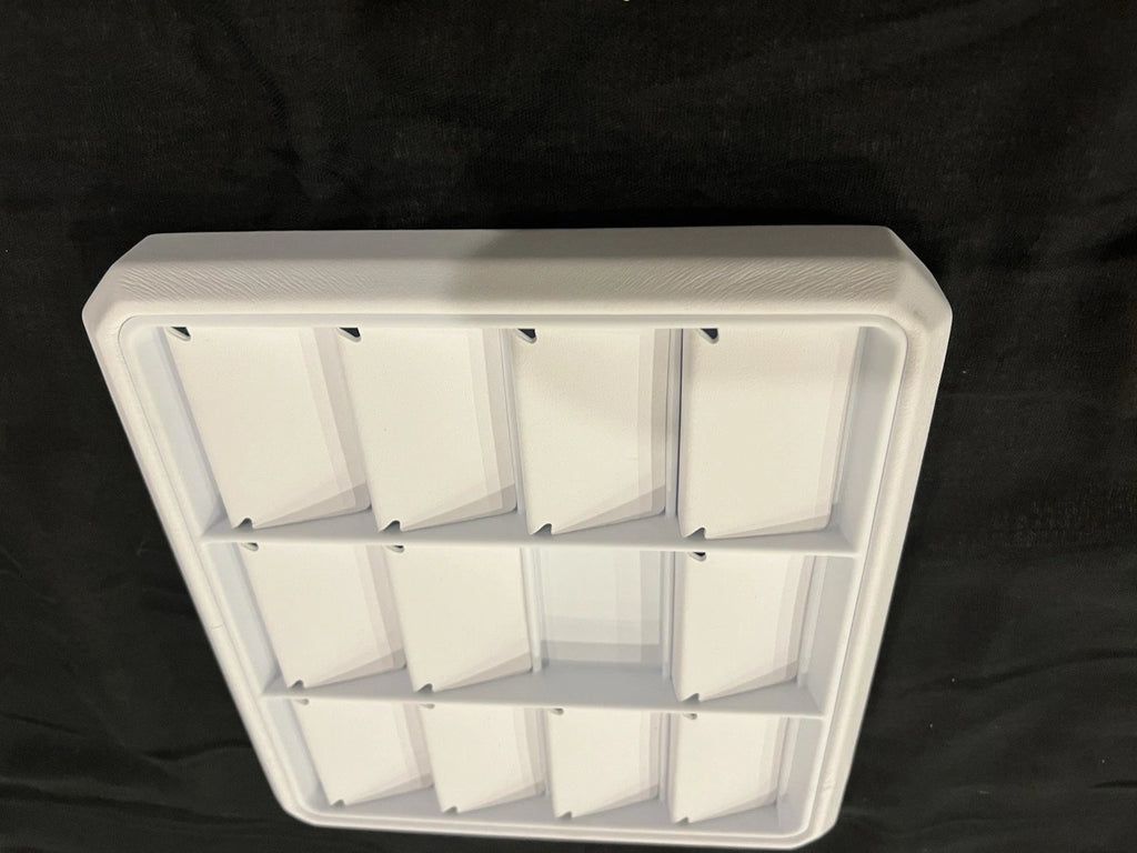 White Leather Jewelry Display Stand Tray 12 Grids Pendant Earrings Necklace | eBay