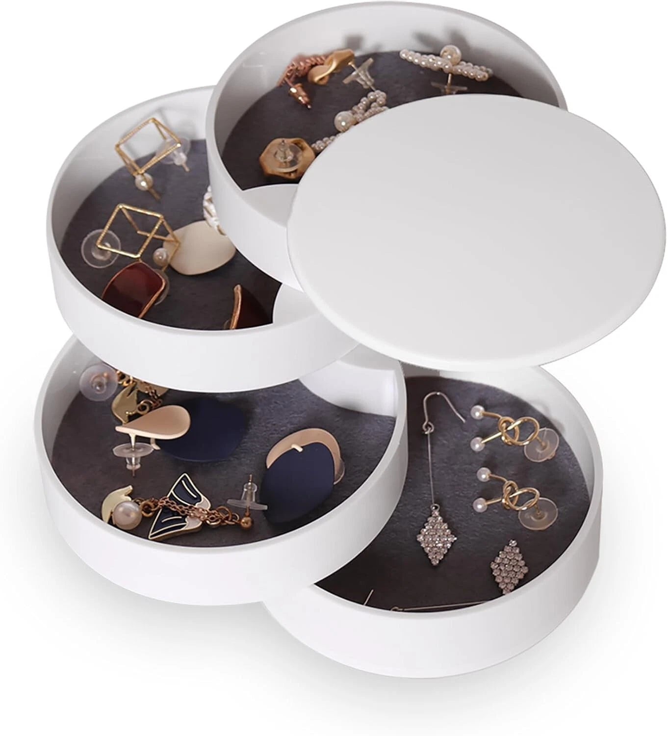 Jewelry Organizer, Small Jewelry Storage Box Earring Holder for Women, 5-Layer | eBay