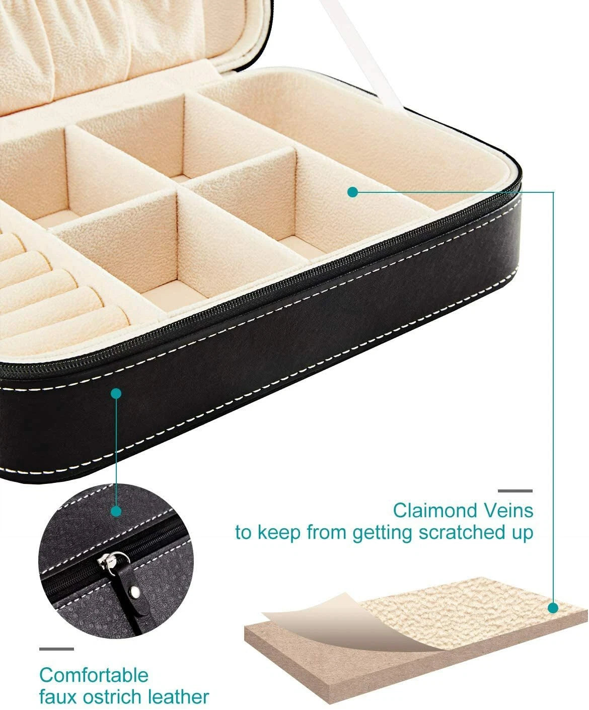 Jewelry Box for Women, Leather Jewelry Storage Box Necklace Organizer & Earring | eBay