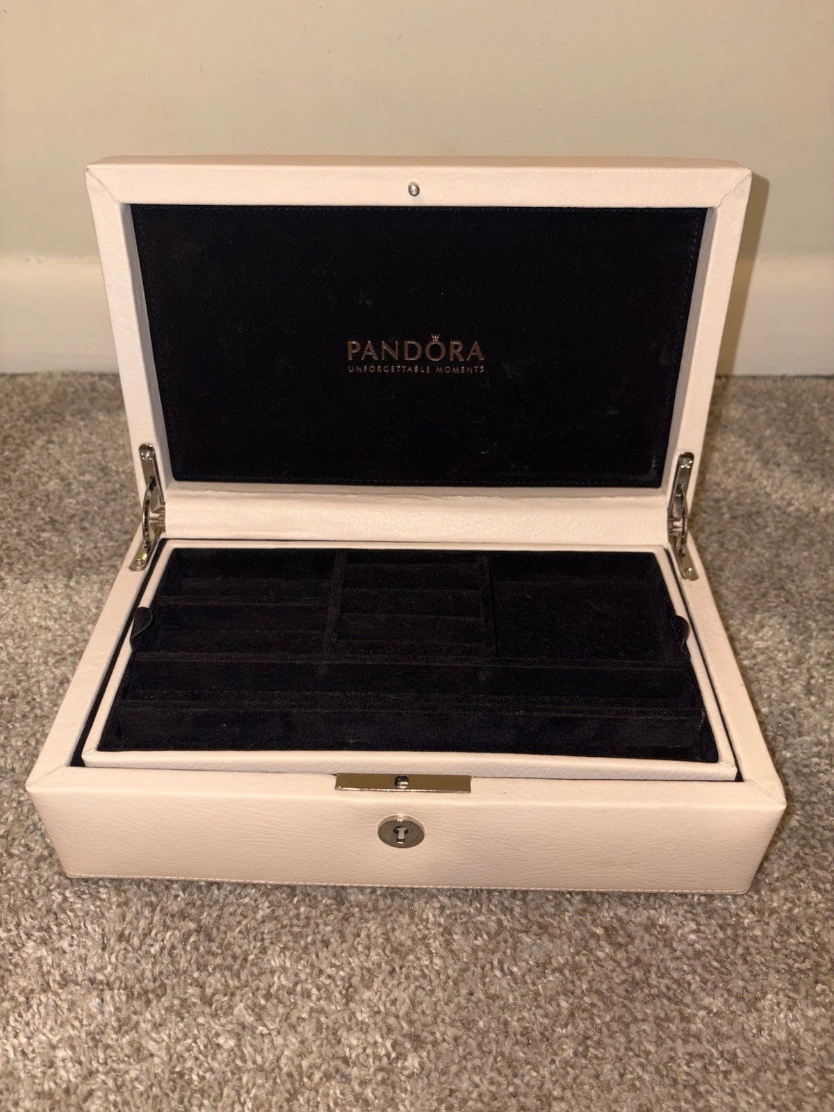 Pandora Limited Edition Genuine Leather Jewelry Box Blush Cream Pink 7 x 5 | eBay