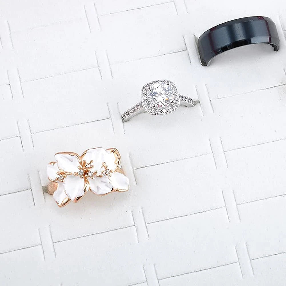 Jewelry Rings Display Tray Velvet 100 Slot Case Box Jewelry Storage Box White | eBay