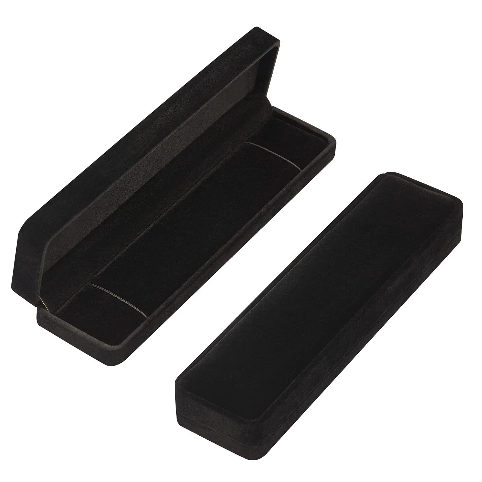 2 Pcs Long Velvet Jewelry Chain Necklace Gift Box Bracelet Storage Case | eBay