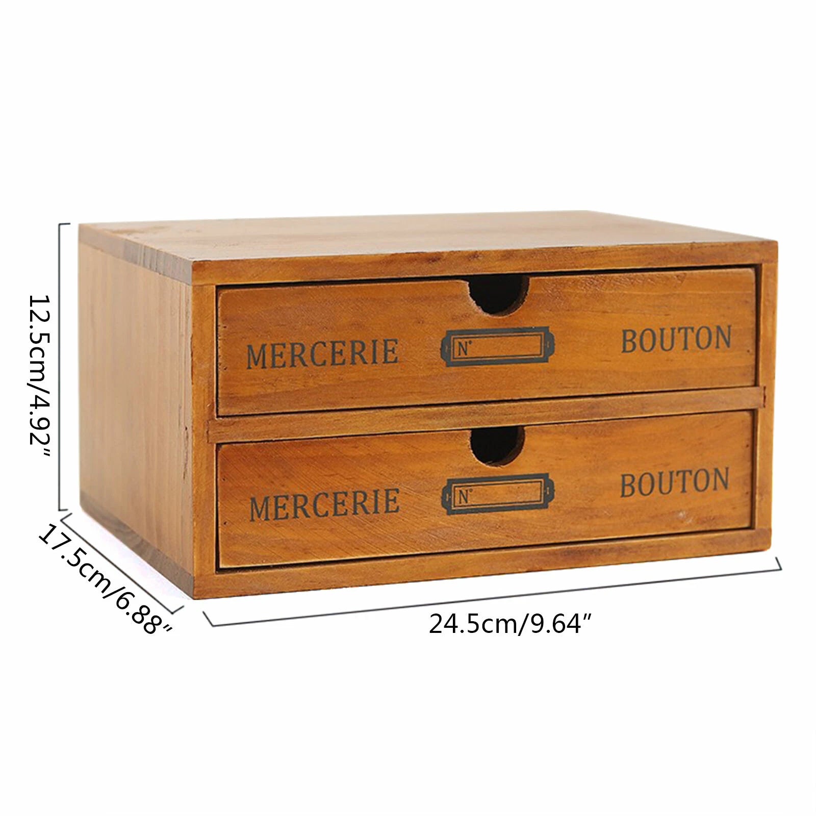 Vintage Wood Jewelry Organizer Storage Box w/ Drawers Cosmetic Cabinet 2-Layer | eBay
