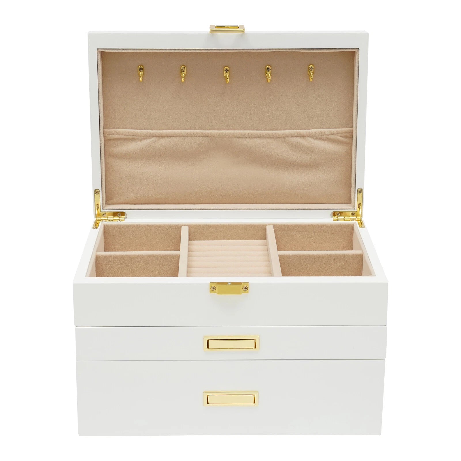 3-Layer Jewelry Organizer Box Earring Ring Necklace Bracelet Storage Case White | eBay