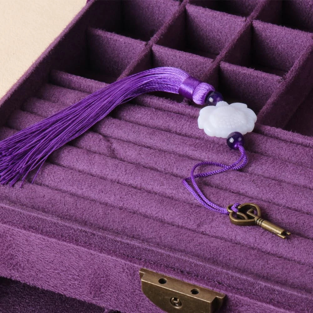 Women Jewelry Box Lockable 3 Layers Large Jewelry Organizer Storage Case for Ear | eBay