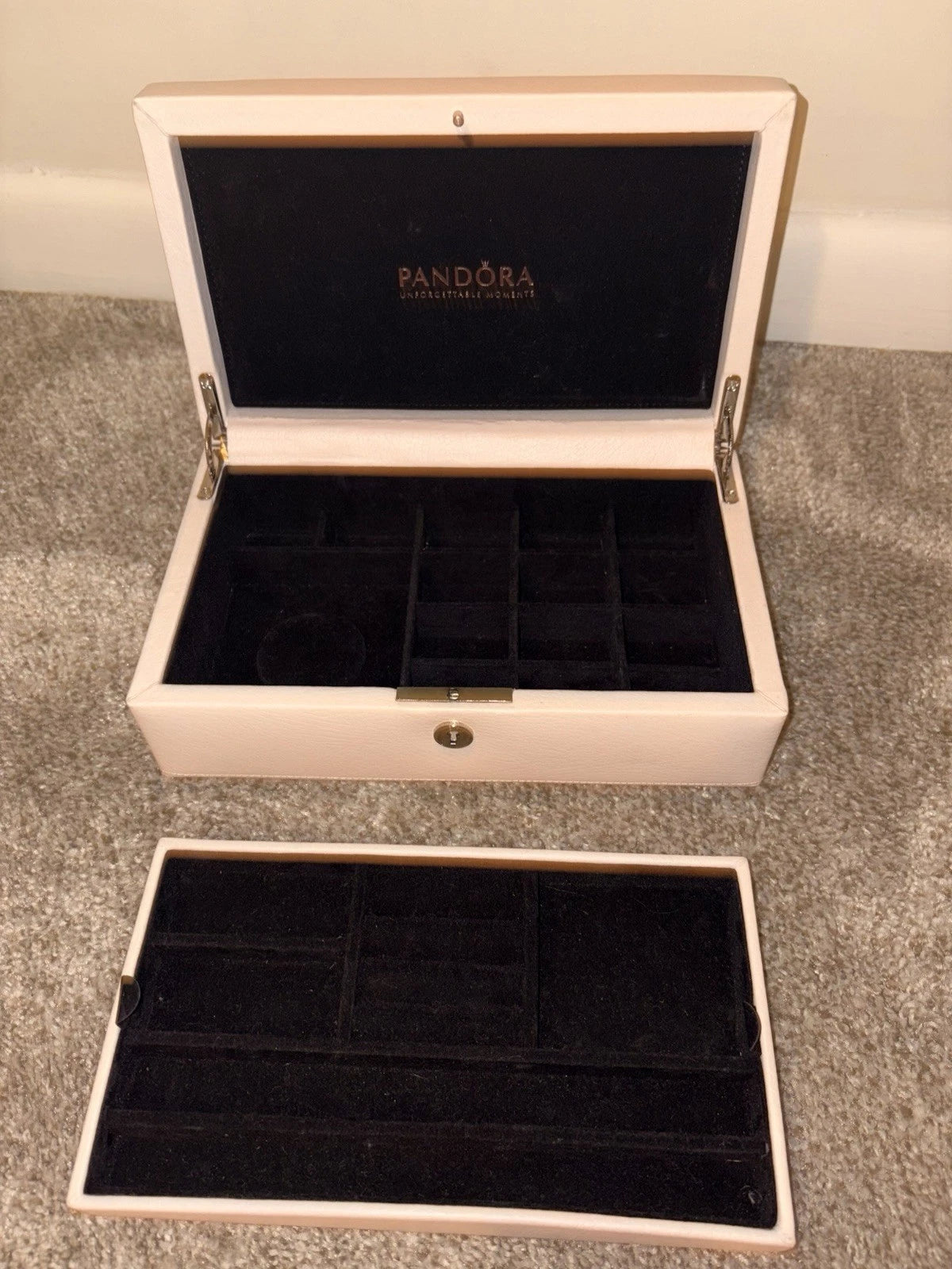 Pandora Limited Edition Genuine Leather Jewelry Box Blush Cream Pink 7 x 5 | eBay